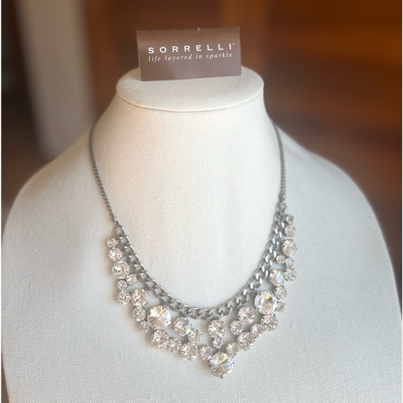 Sorrelli Jewelry - SORRELLI SIGNED DESIGNER ANTIQUE SILVER TONE BIB NECKLACE Australian crystals